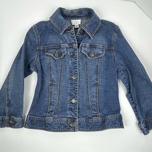 Ann Taylor Loft Womens Denim Cropped Jacket Size 6